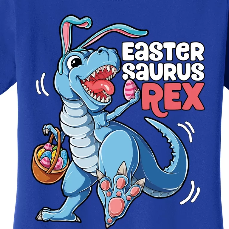 Dinosaur Easter Saurus T Rex Eggs Bunny Ears Gift Women's T-Shirt