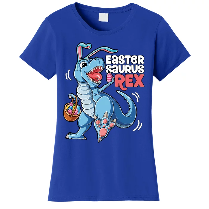 Dinosaur Easter Saurus T Rex Eggs Bunny Ears Gift Women's T-Shirt