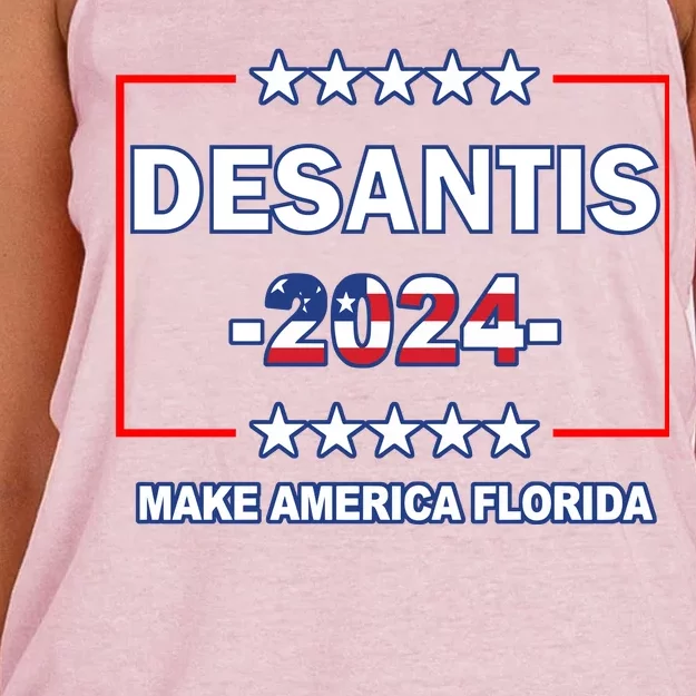 Desaints Make America Florida Women's Knotted Racerback Tank