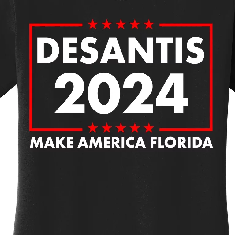 Desantis 2024 Make America Florida Election Logo Women's T-Shirt