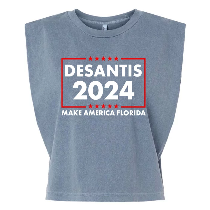 Desantis 2024 Make America Florida Election Logo Garment-Dyed Women's Muscle Tee