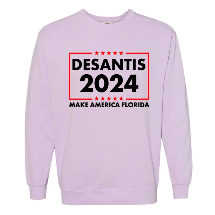 Desantis 2024 Make America Florida Election Logo Garment-Dyed Sweatshirt