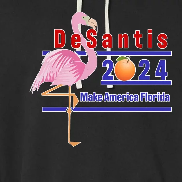 DeSantis 2024 Make America Florida Flamingo Garment-Dyed Fleece Hoodie