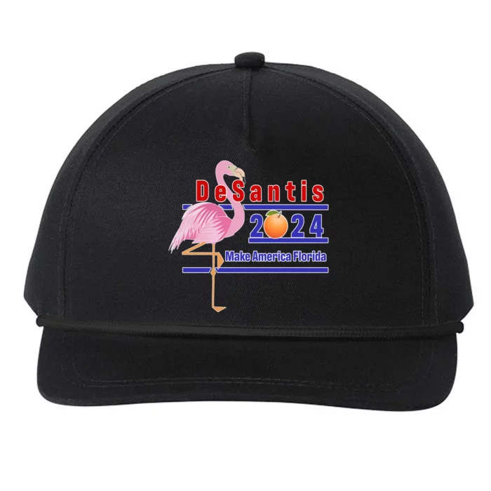 DeSantis 2024 Make America Florida Flamingo Snapback Five-Panel Rope Hat