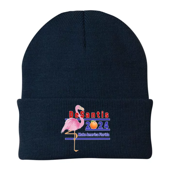 DeSantis 2024 Make America Florida Flamingo Knit Cap Winter Beanie