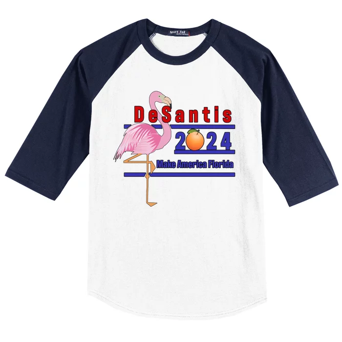 DeSantis 2024 Make America Florida Flamingo Baseball Sleeve Shirt