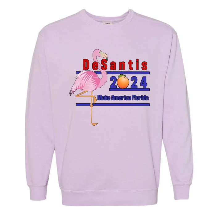 DeSantis 2024 Make America Florida Flamingo Garment-Dyed Sweatshirt