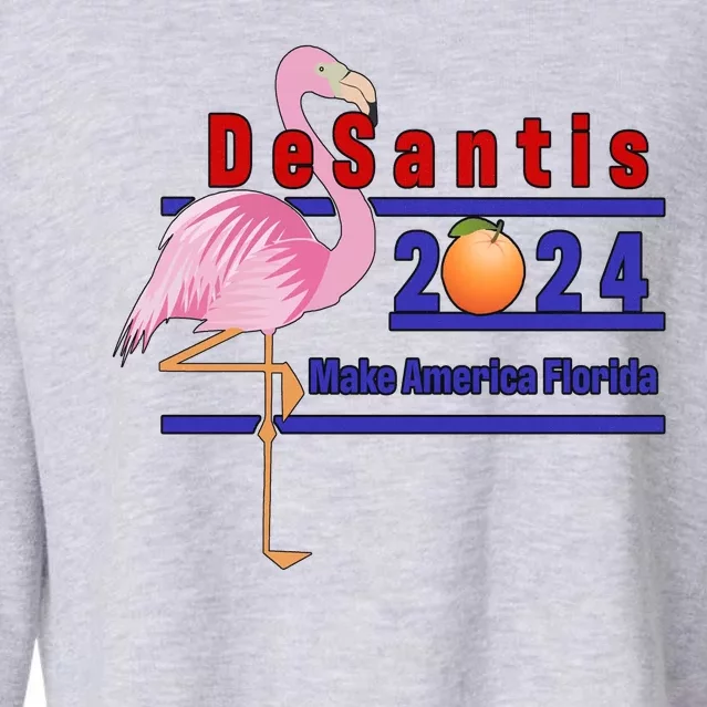 DeSantis 2024 Make America Florida Flamingo Cropped Pullover Crew