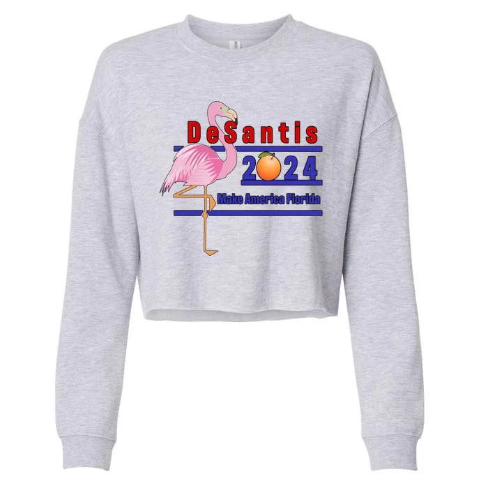 DeSantis 2024 Make America Florida Flamingo Cropped Pullover Crew