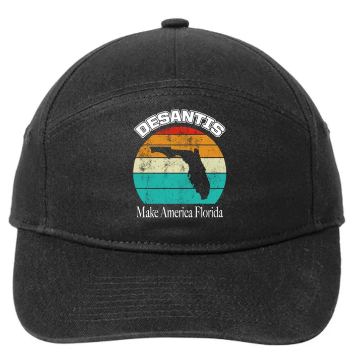 Desantis Make America Florida Again Vintage 7-Panel Snapback Hat