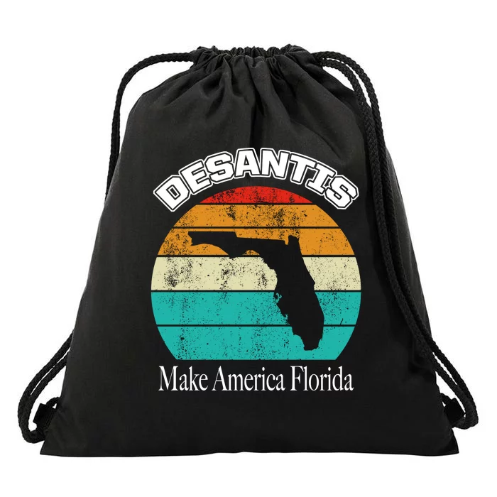 Desantis Make America Florida Again Vintage Drawstring Bag