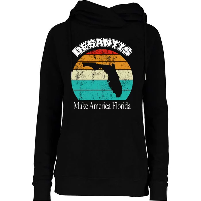 Desantis Make America Florida Again Vintage Womens Funnel Neck Pullover Hood