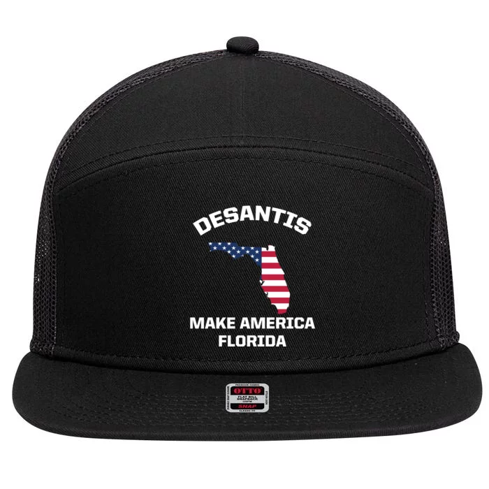 Desantis Make America Florida USA 7 Panel Mesh Trucker Snapback Hat