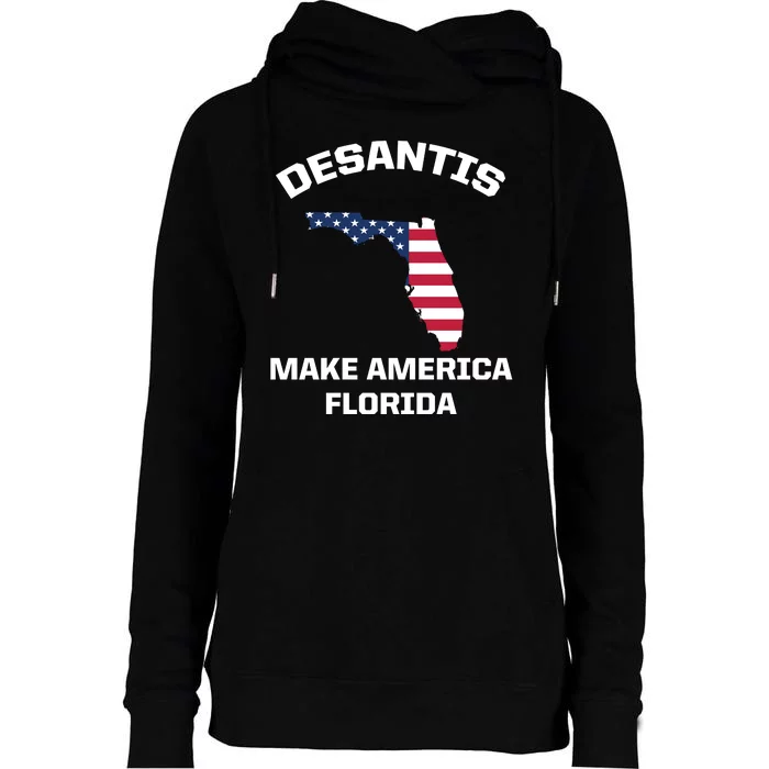 Desantis Make America Florida USA Womens Funnel Neck Pullover Hood