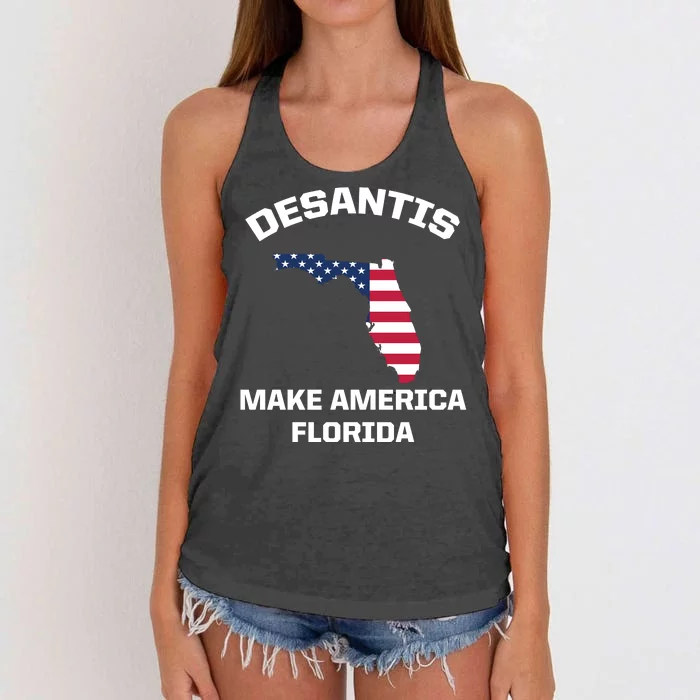 Desantis Make America Florida USA Women's Knotted Racerback Tank