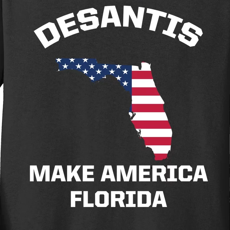 Desantis Make America Florida USA Kids Long Sleeve Shirt