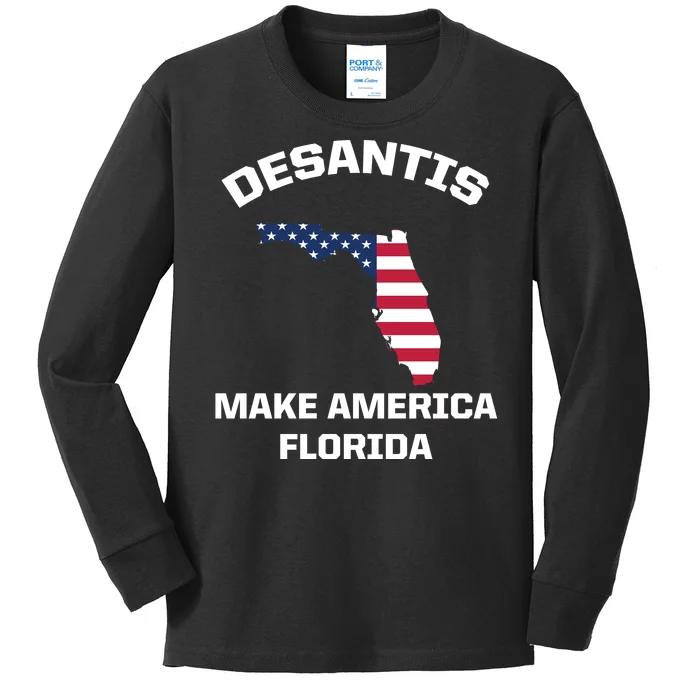 Desantis Make America Florida USA Kids Long Sleeve Shirt