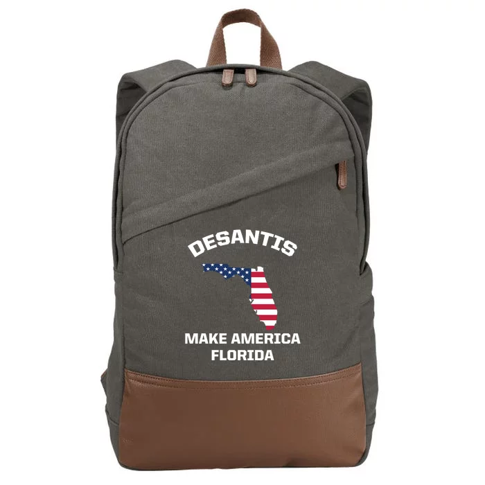 Desantis Make America Florida USA Cotton Canvas Backpack