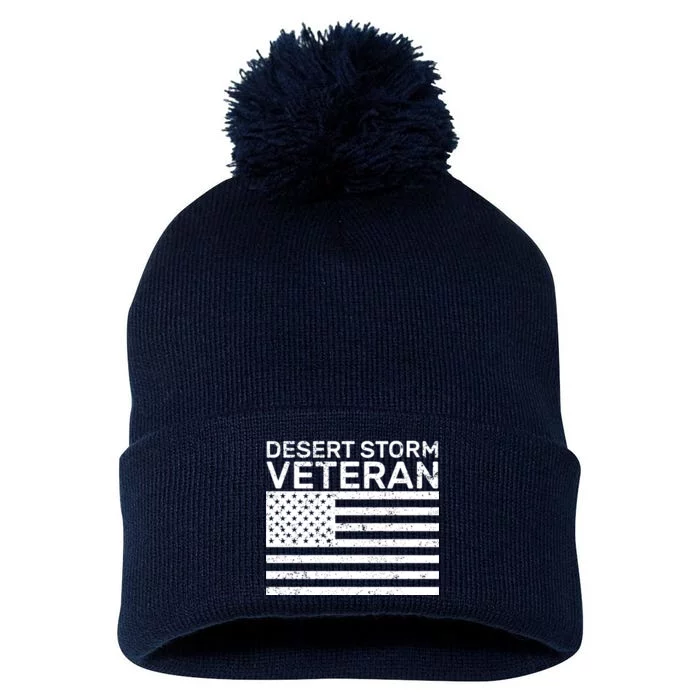 Desert Storm Veteran Pom Pom 12in Knit Beanie