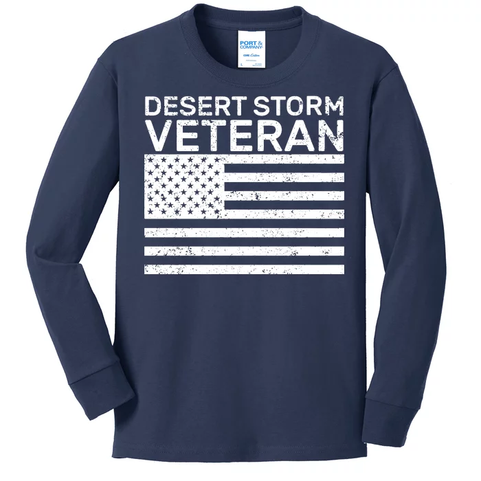 Desert Storm Veteran Kids Long Sleeve Shirt