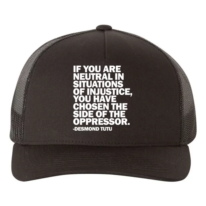 Desmond Tutu Justice Quote Yupoong Adult 5-Panel Trucker Hat