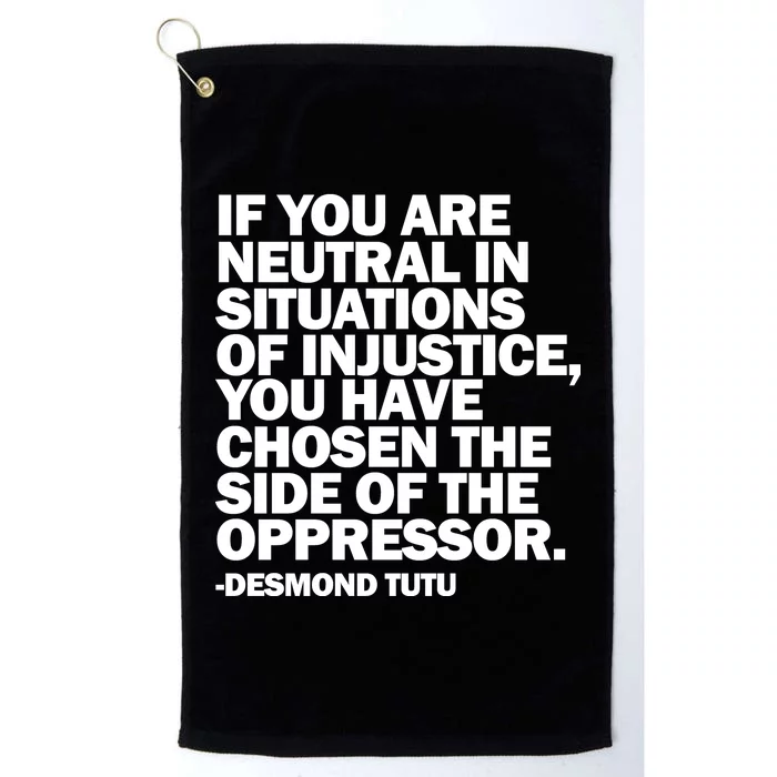 Desmond Tutu Justice Quote Platinum Collection Golf Towel