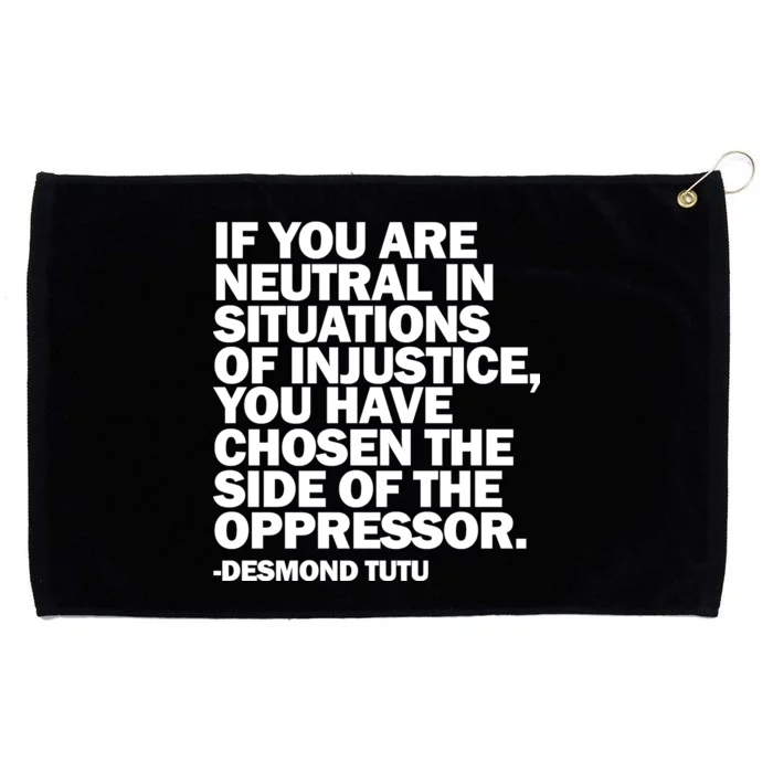 Desmond Tutu Justice Quote Grommeted Golf Towel