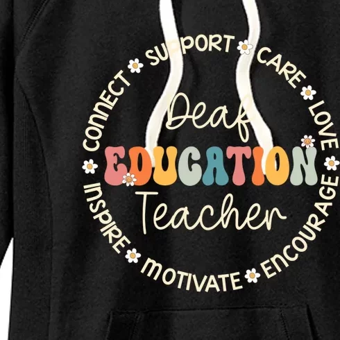 Deaf Education Teacher Appreciation Week Back To School Gift Women's Fleece Hoodie