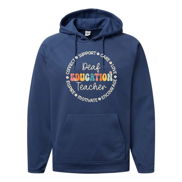 Deaf Education Teacher Appreciation Week Back To School Gift Performance Fleece Hoodie