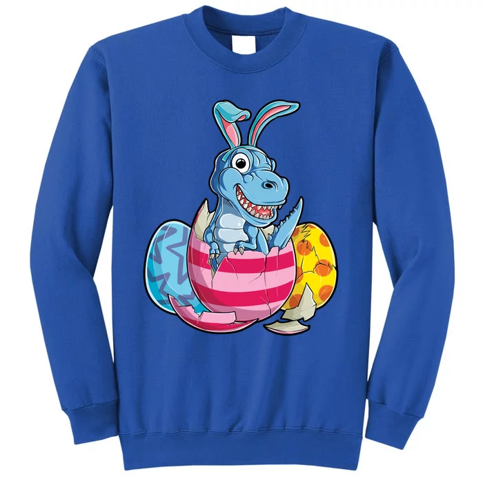 Dinosaur Easter T Rex Eggs Funny Bunny Ears Gift Tall Sweatshirt