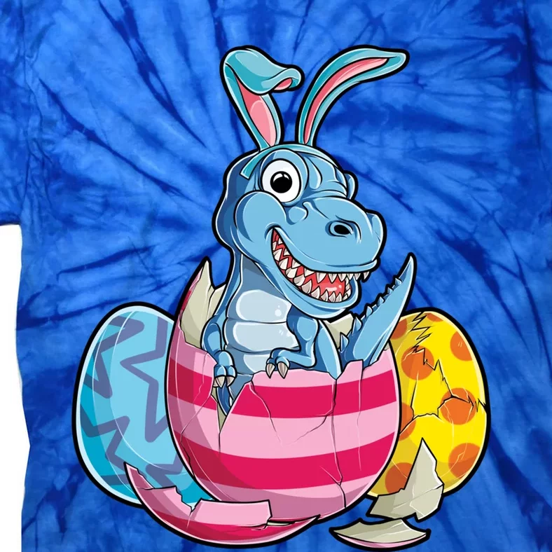 Dinosaur Easter T Rex Eggs Funny Bunny Ears Gift Tie-Dye T-Shirt