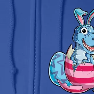 Dinosaur Easter T Rex Eggs Funny Bunny Ears Gift Full Zip Hoodie