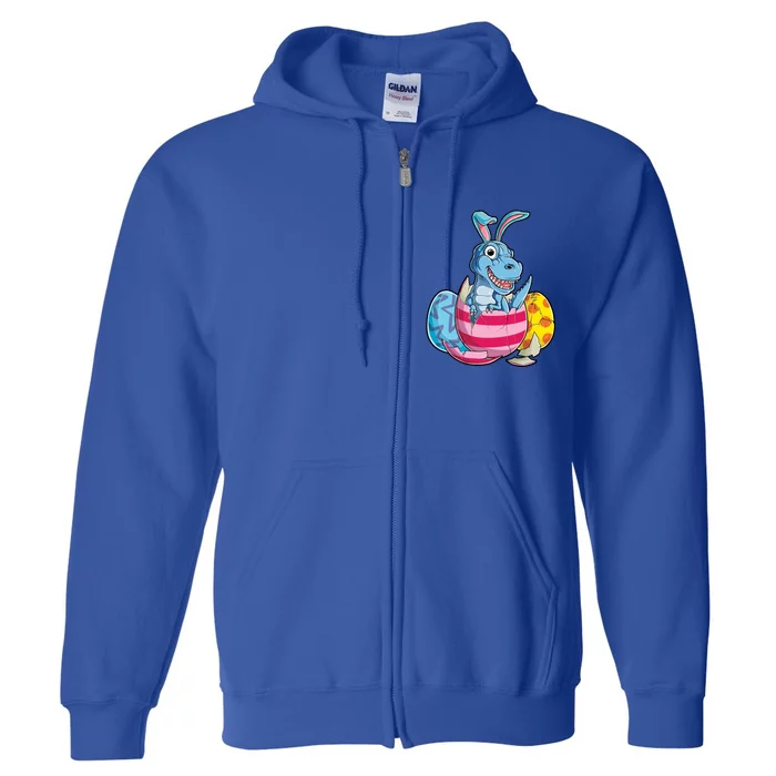 Dinosaur Easter T Rex Eggs Funny Bunny Ears Gift Full Zip Hoodie