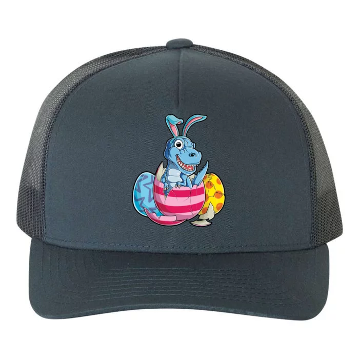 Dinosaur Easter T Rex Eggs Funny Bunny Ears Gift Yupoong Adult 5-Panel Trucker Hat