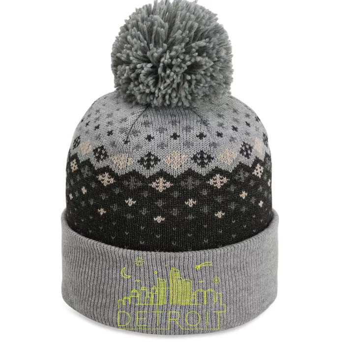 Detroit City Silhouette The Baniff Cuffed Pom Beanie