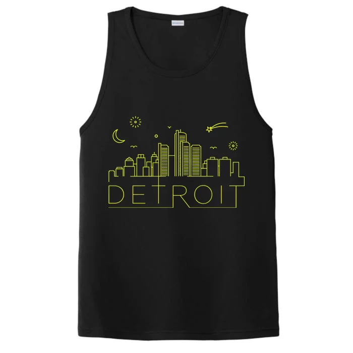 Detroit City Silhouette Performance Tank