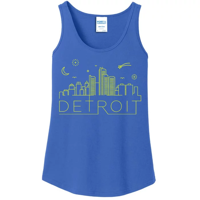 Detroit City Silhouette Ladies Essential Tank