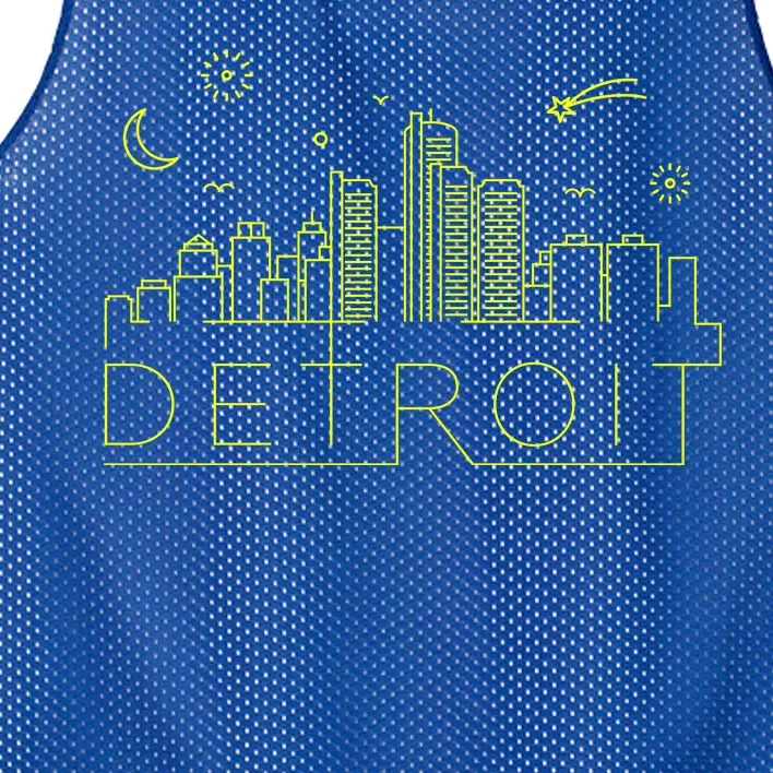 Detroit City Silhouette Mesh Reversible Basketball Jersey Tank