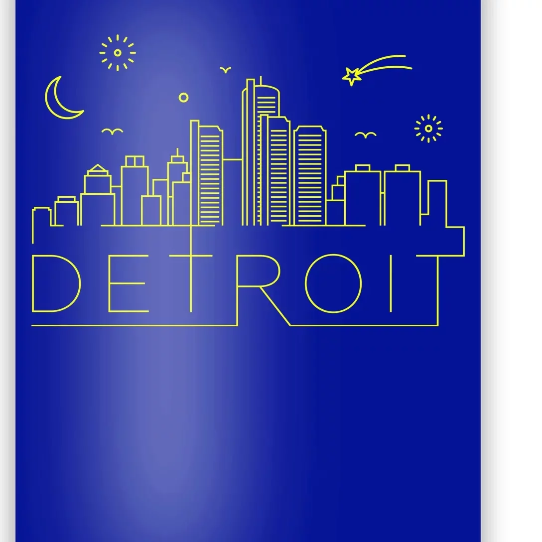 Detroit City Silhouette Poster