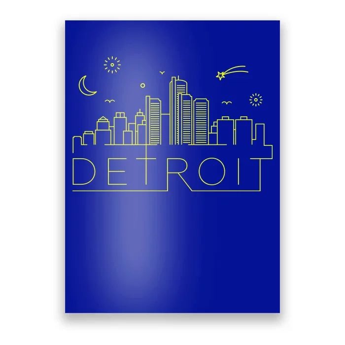 Detroit City Silhouette Poster