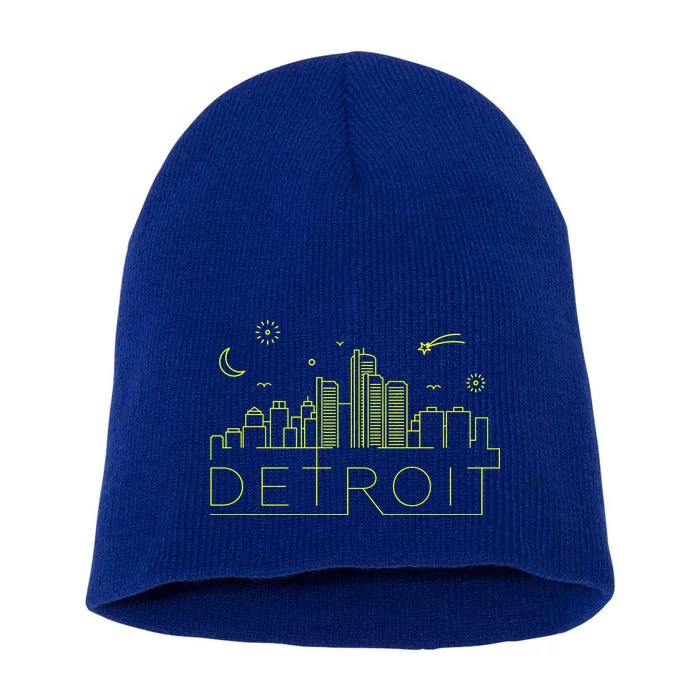 Detroit City Silhouette Short Acrylic Beanie