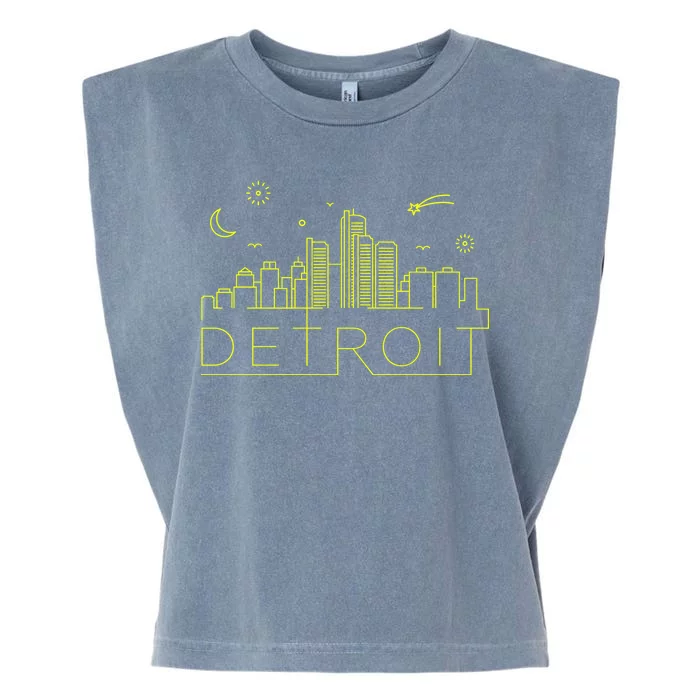 Detroit City Silhouette Garment-Dyed Women's Muscle Tee