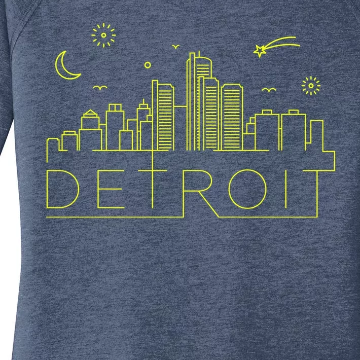 Detroit City Silhouette Women's Perfect Tri Tunic Long Sleeve Shirt