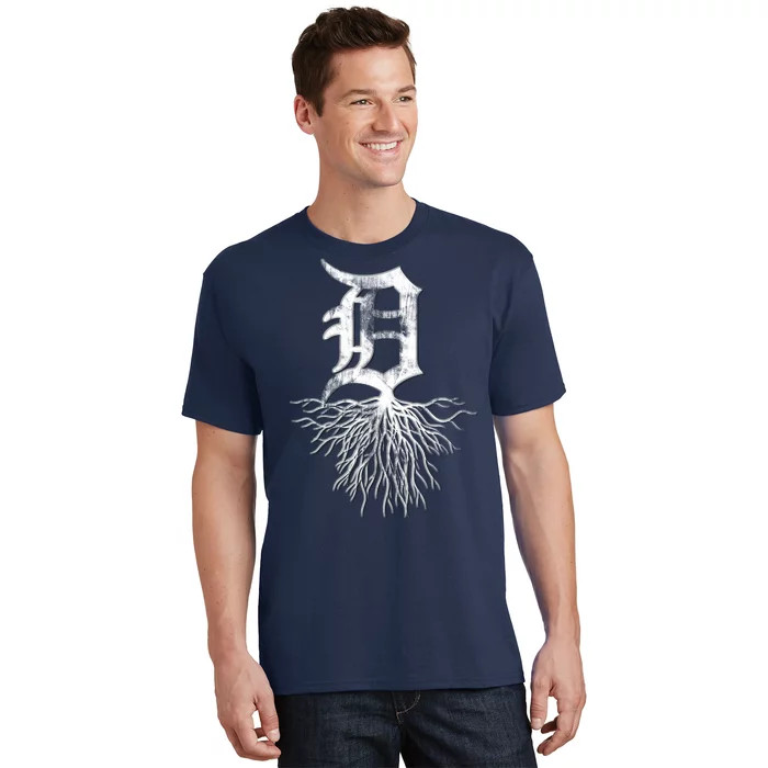 Detroit D Roots Michigan Born Rooted T-Shirt