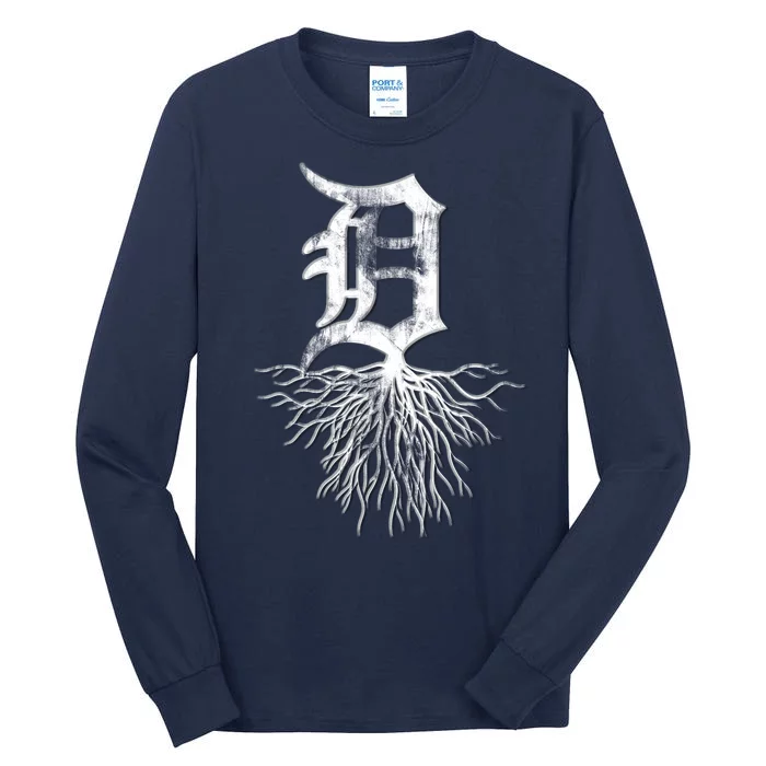 Detroit D Roots Michigan Born Rooted Tall Long Sleeve T-Shirt