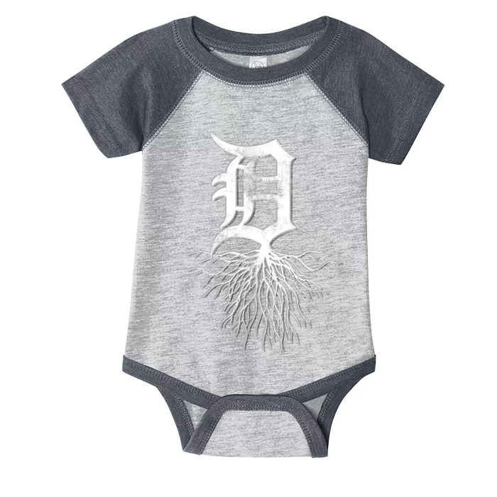 Detroit D Roots Michigan Born Rooted Infant Baby Jersey Bodysuit