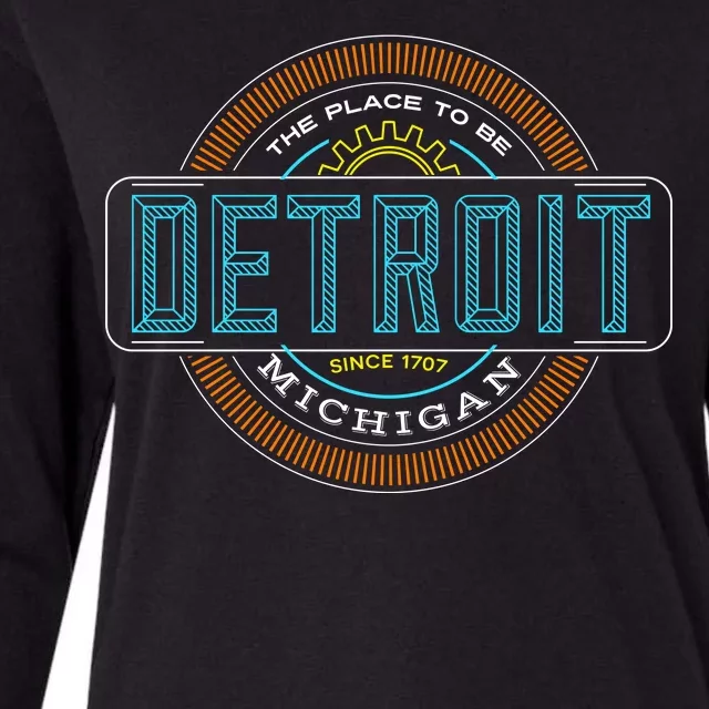 Detroit Emblem Since 1707 Womens Cotton Relaxed Long Sleeve T-Shirt