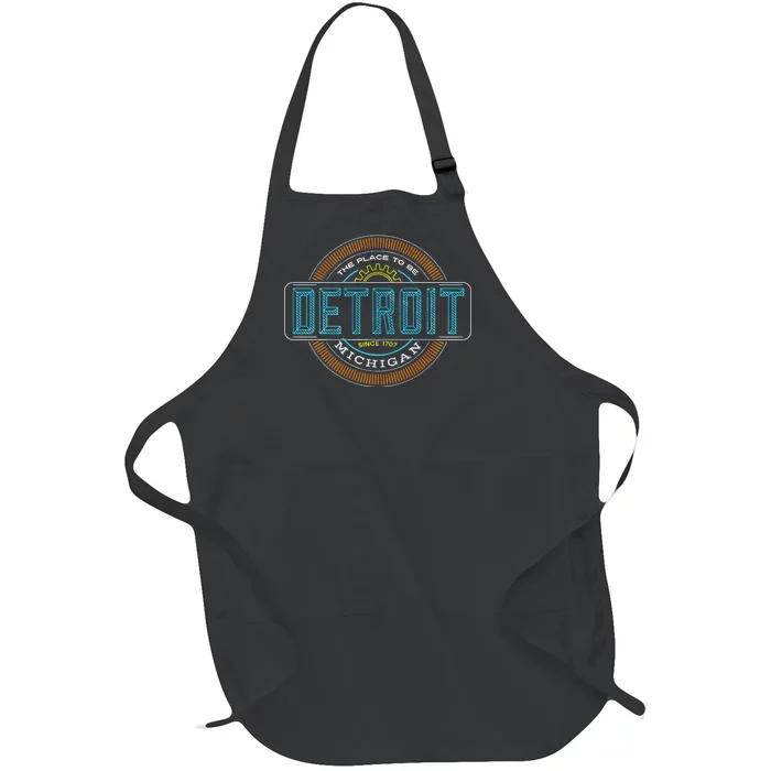 Detroit Emblem Since 1707 Full-Length Apron With Pocket