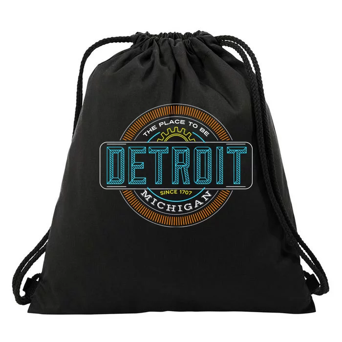 Detroit Emblem Since 1707 Drawstring Bag