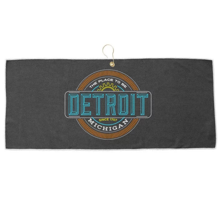 Detroit Emblem Since 1707 Large Microfiber Waffle Golf Towel